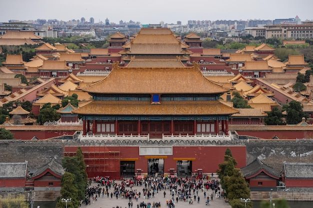 View of Forbidden City Palace Museum in Beijing China