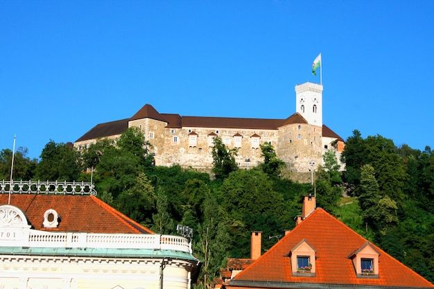 View on Ljubljana castle Slovenia Europe