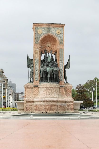 Taksim Square Republic Monument in Istanbul Turkey