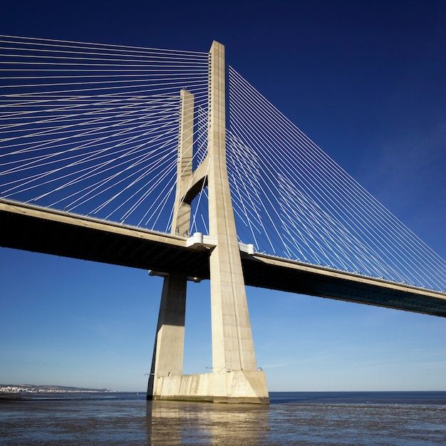Part of the Vasco da Gama bridge in Lisbon
