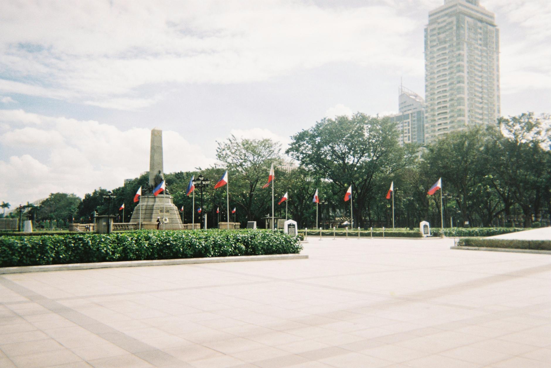 Capture of the iconic Rizal Monument in Manila's Rizal Park, a popular tourist destination.