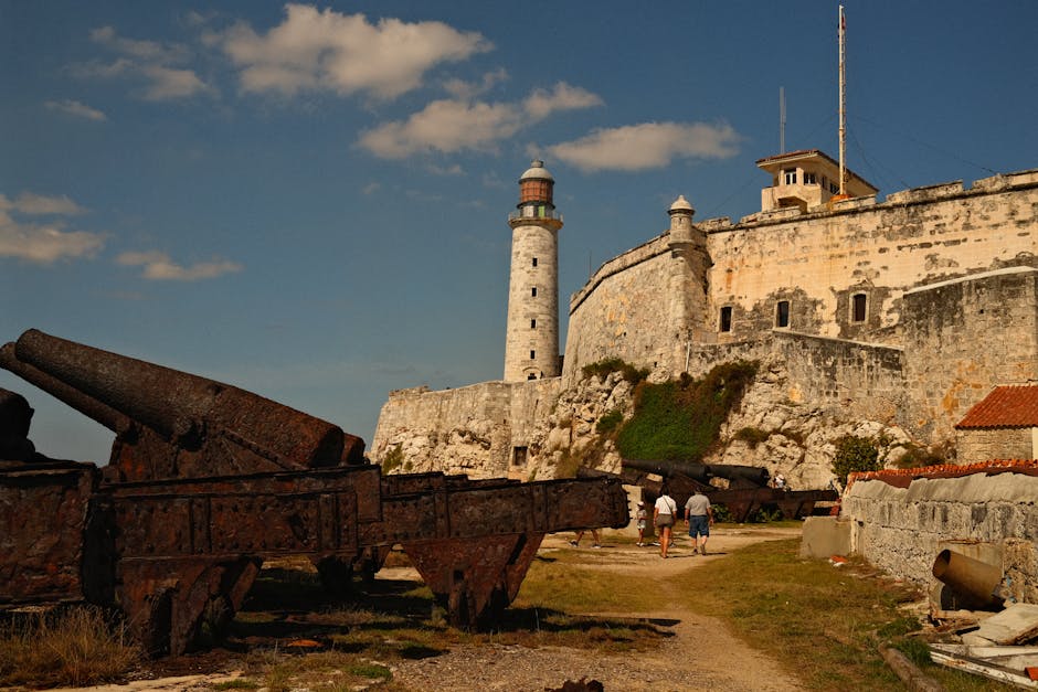Explore the historic Morro Castle and its lighthouse in Havana, Cuba.