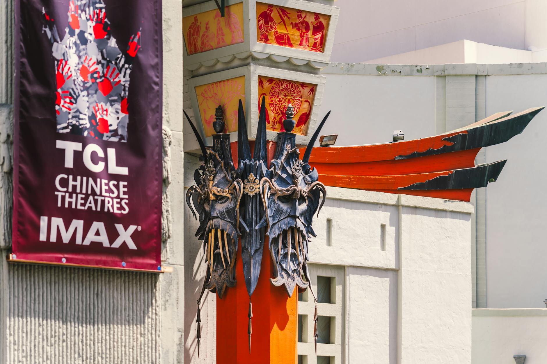 Close-up of TCL Chinese Theatre exterior showcasing unique architectural elements.