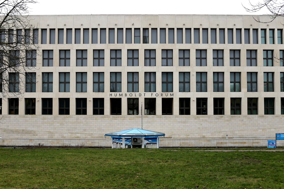 Front view of the Humboldt Forum building, a cultural landmark in Berlin, Germany.