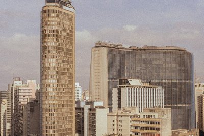 Captivating view of iconic buildings in São Paulo, Brasil under a clear sky.