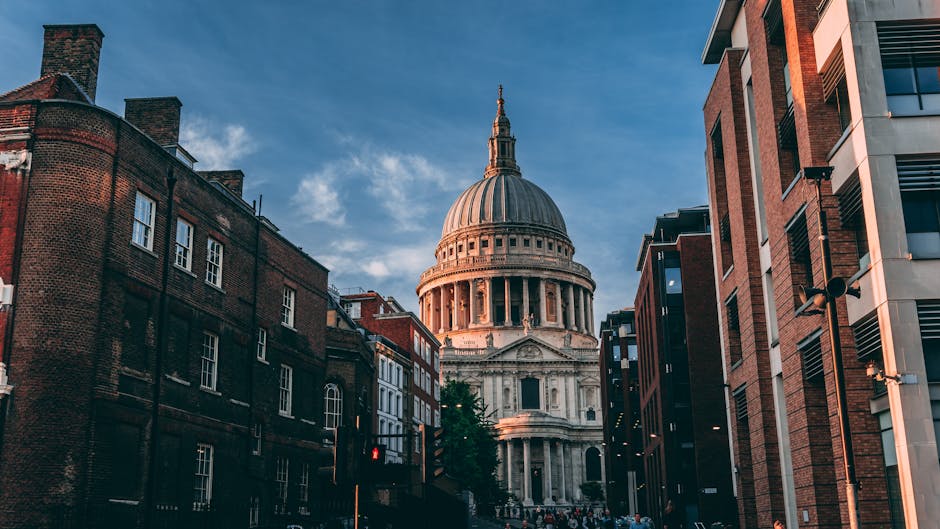 View of St Paul's Cathedral, an iconic historic landmark in London's urban setting.