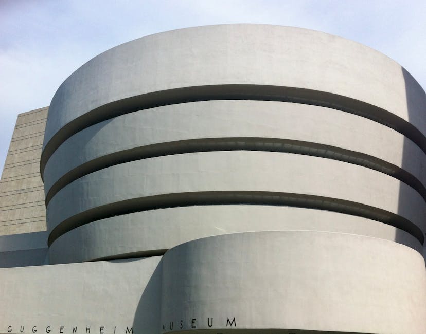 Close-up view of the Guggenheim Museum's iconic spiral design showcasing modern architecture.
