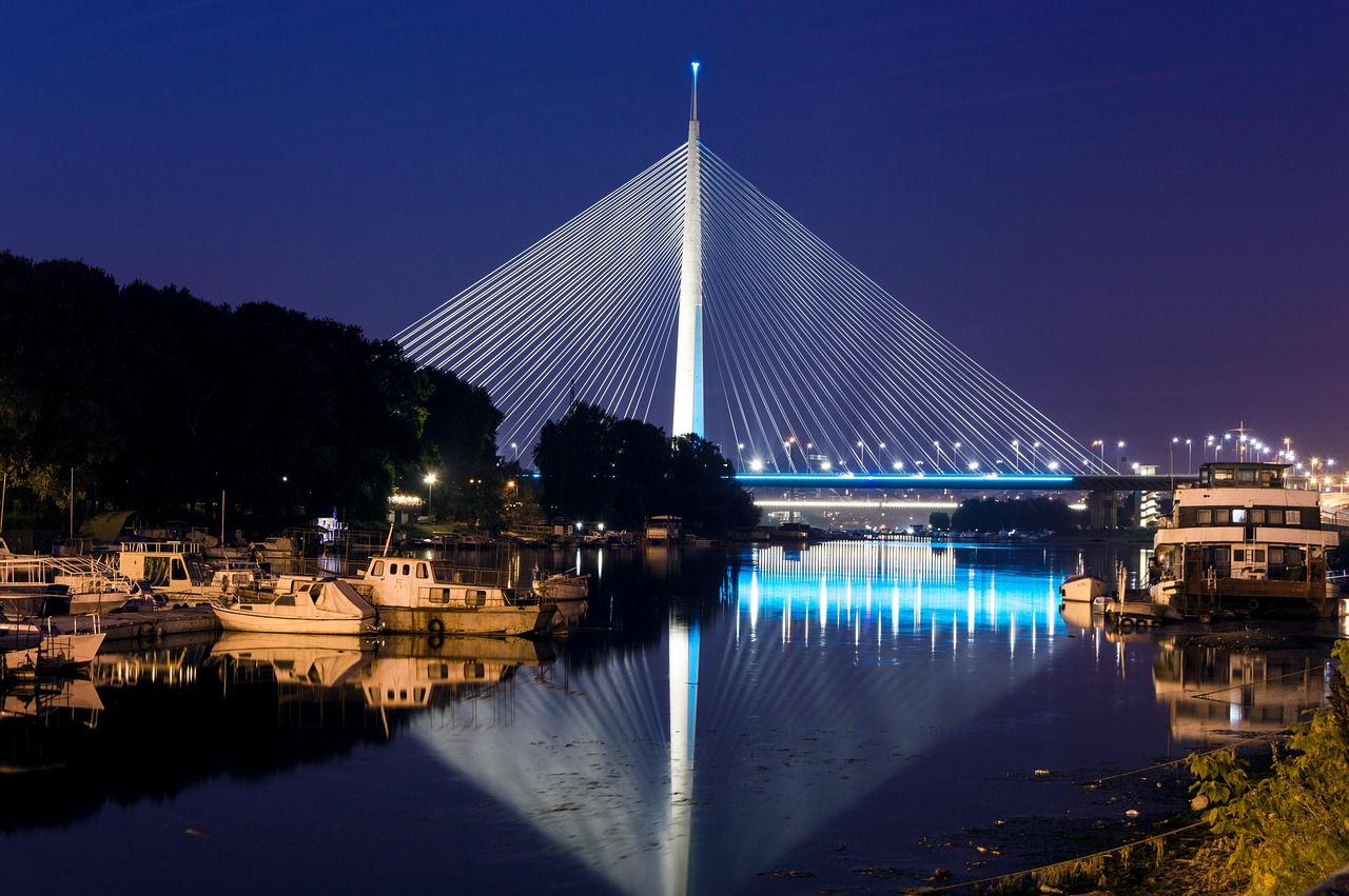 most na adi, bridge, belgrade, nature, serbia, architecture, europe, river, sky, travel