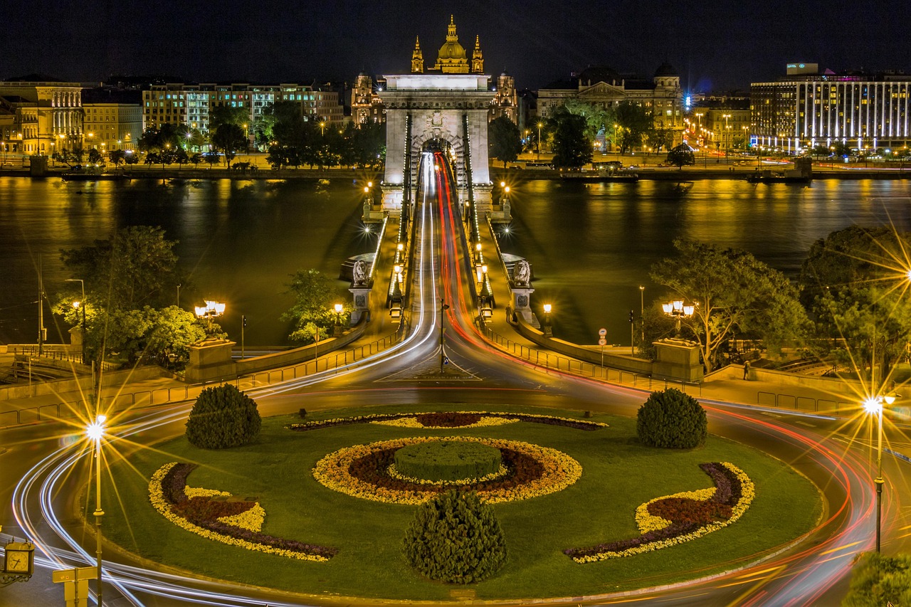 tourist attraction, park, bridge, chain bridge, river, city, city lights, illuminated, night, evening, scenery, széchenyi chain bridge, adam clark square, danube, budapest, hungary, park, bridge, city, budapest, budapest, budapest, budapest, budapest, hungary, hungary