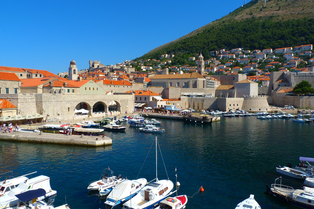 dubrovnik, croatia, harbour, nature, tourism, dalmatia, summer, adriatic, port