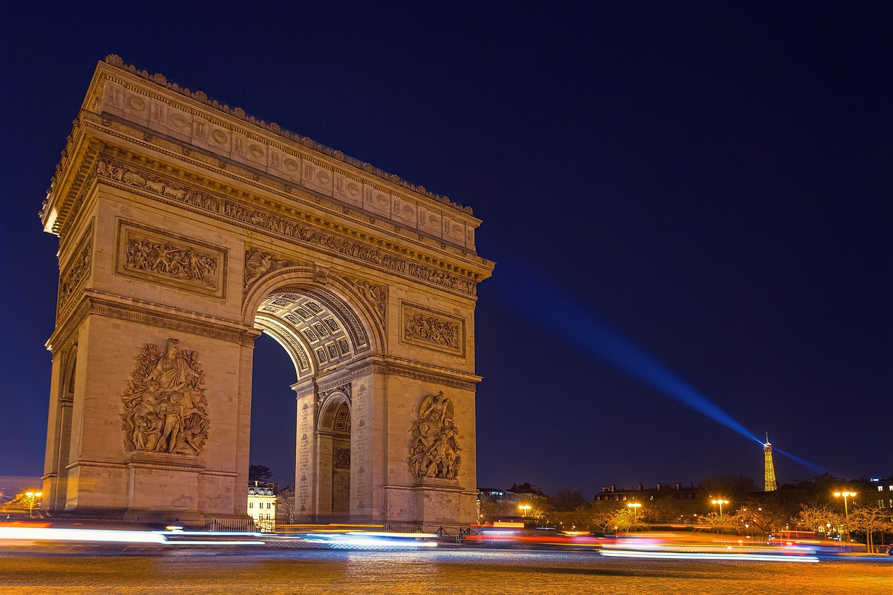 paris, arc de triomphe, night, long exposure, france, monument, landmark, tourist attraction, paris, paris, paris, paris, paris, france, france