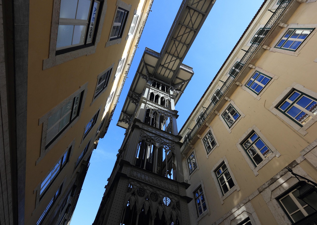 portugal, lisbon, pedestrian, elevator, elevador de santa justa, 1902, lift