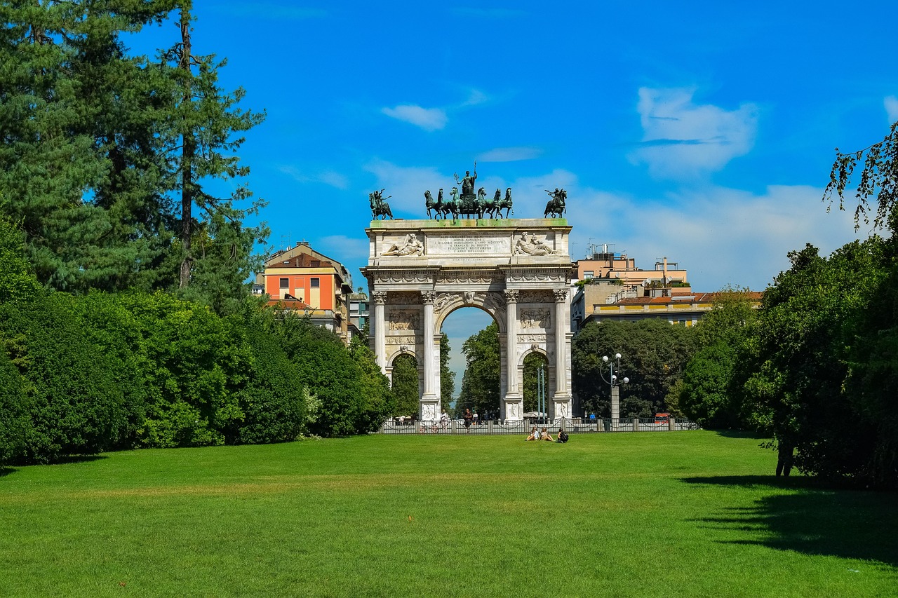 parco sempione, nature, arco della pace, park, green, summer, meadow, milan, milano, italy
