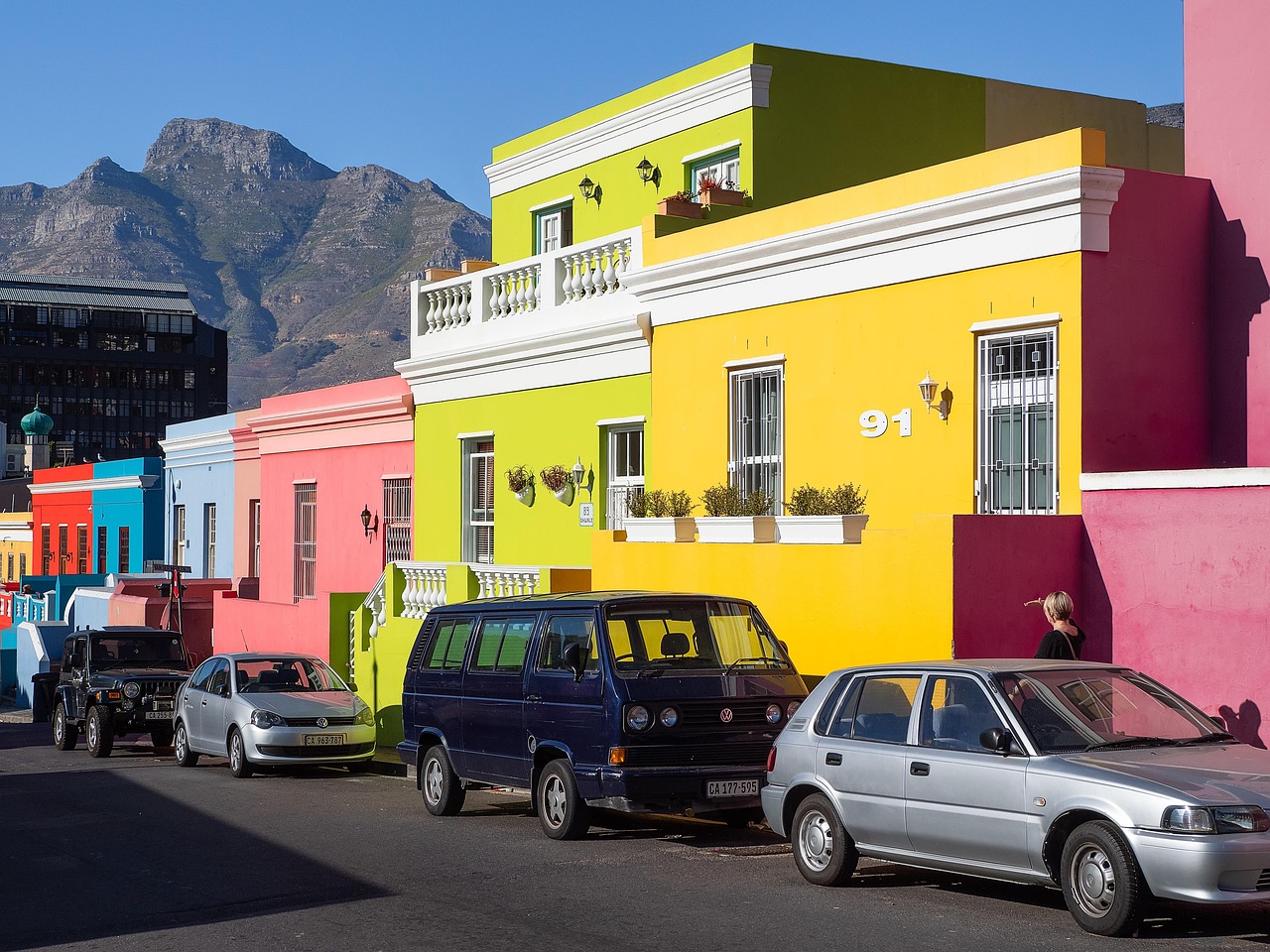 bo-kaap, wale street, nature, car, house, building, city, bus, car wallpapers, road, architecture, transportation, truck, sky, traffic, town, transport, blue sky, urban, home, travel, yellow, blue, van, parking, cape town, residential, tourism