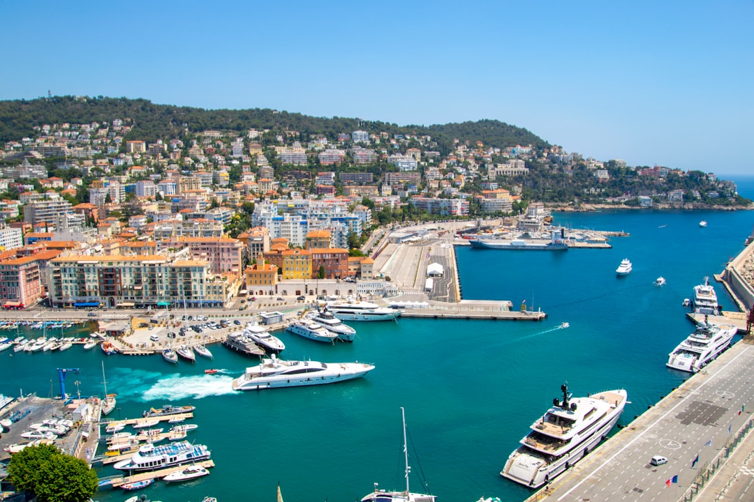 a harbor filled with lots of boats next to a city