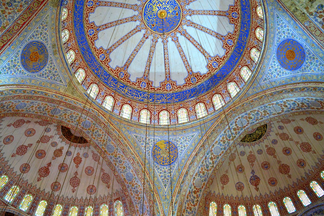 blue and brown dome ceiling