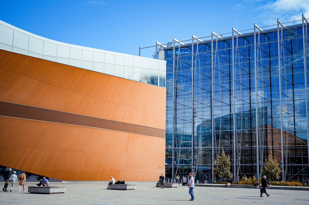 Modern architecture of a unique and interesting building.