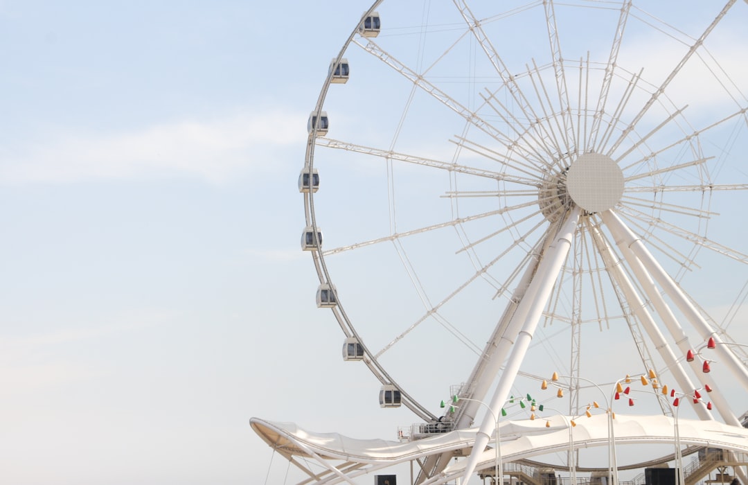 a ferris wheel with a sky background