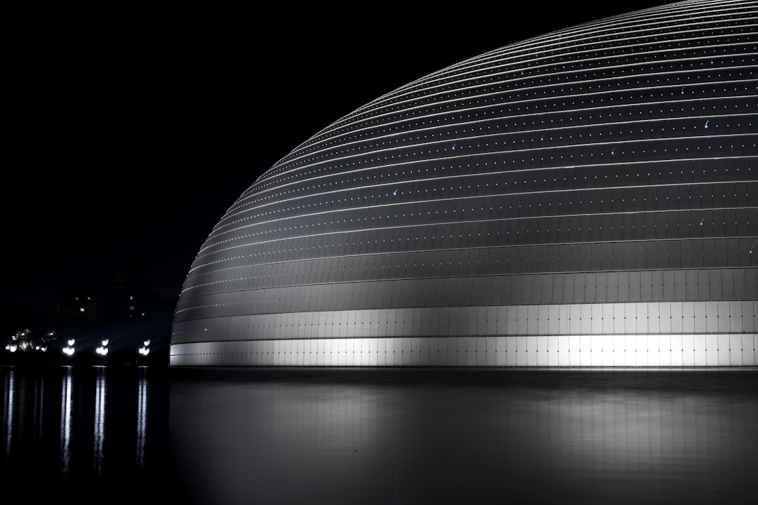 a building that is lit up at night