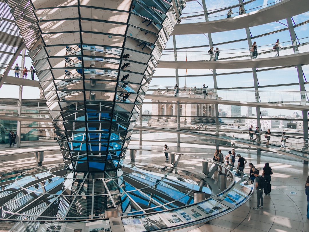 Inside the reichstag building in berlin.