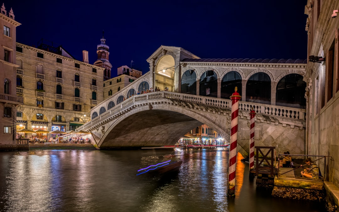 Rialto Bridge over a river