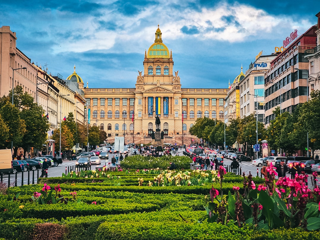 a large building with a golden dome on top of it