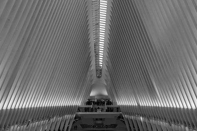 a black and white photo of a large building