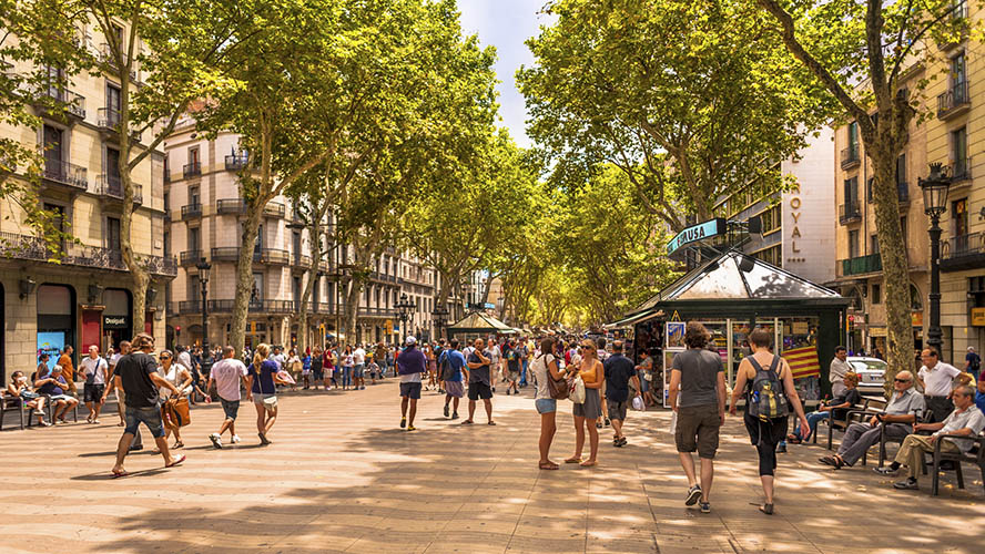 Beautiful view of La Rambla