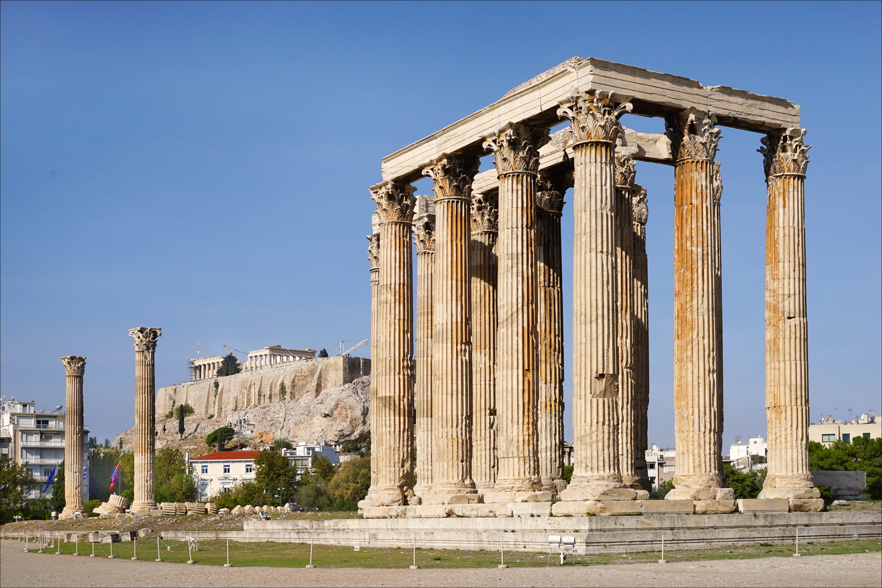 Beautiful view of Temple of Olympian Zeus