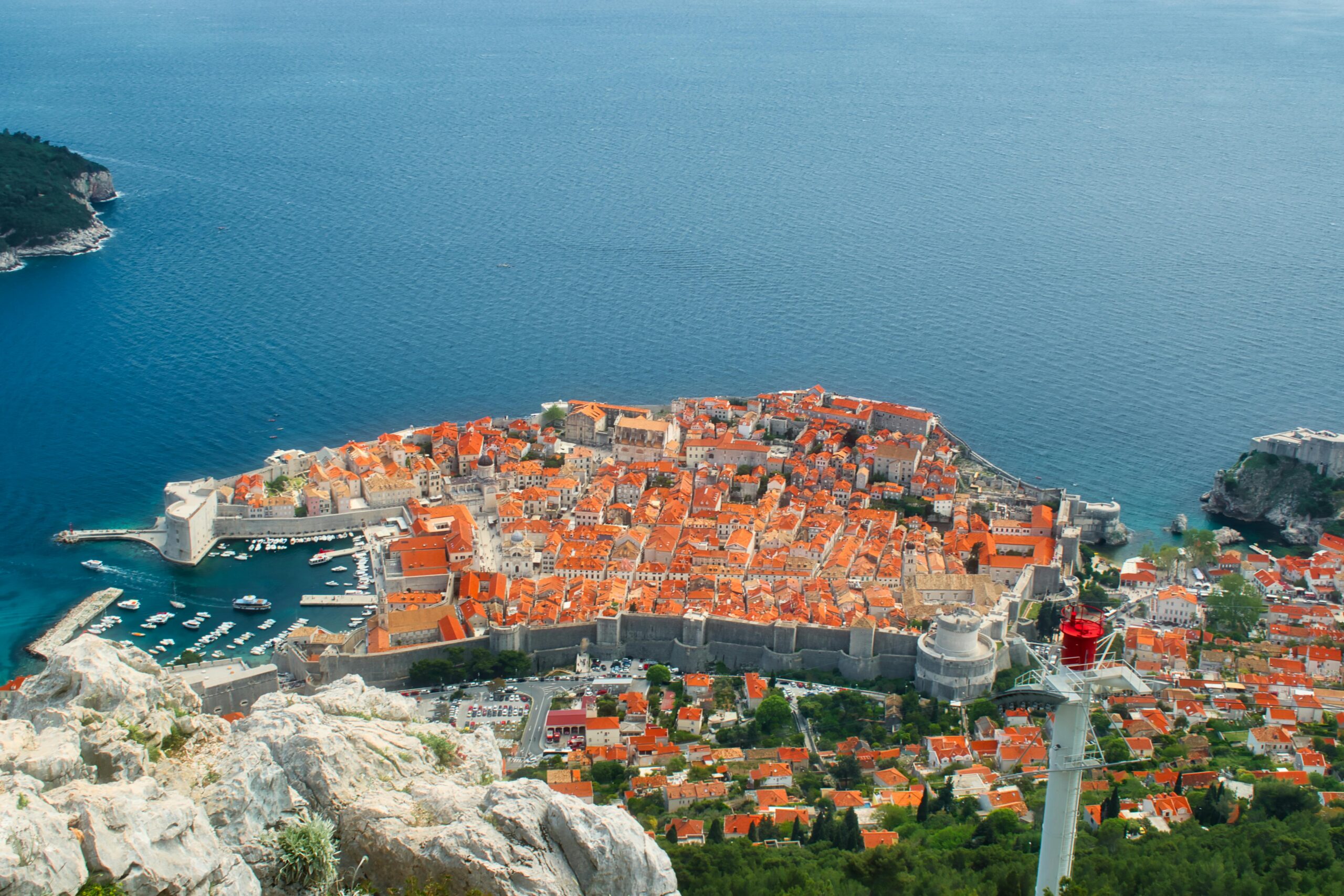 Mount Srđ, a scenic hill overlooking Dubrovnik with panoramic views of the Old Town and Adriatic Sea.