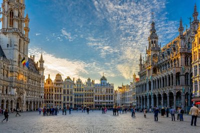 Grand Place, Brussels’ stunning central square surrounded by ornate historic guildhalls.